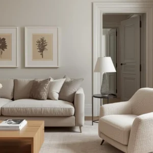 012 PERFECT LIN peinture ecologique beige lin clair murs salon luxueux hausmannien chaleureux