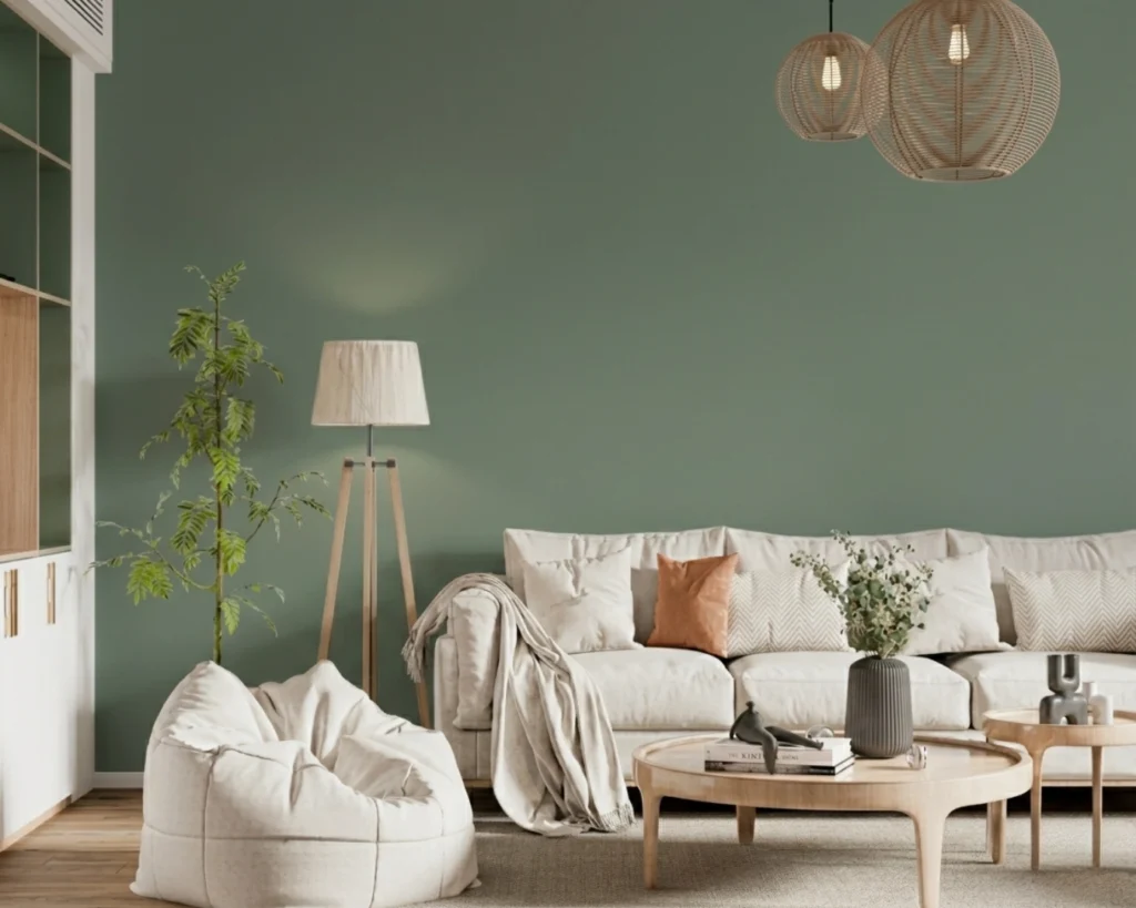 034 MY GREEN peinture ecologique haut de gamme murs salon naturel et bohème