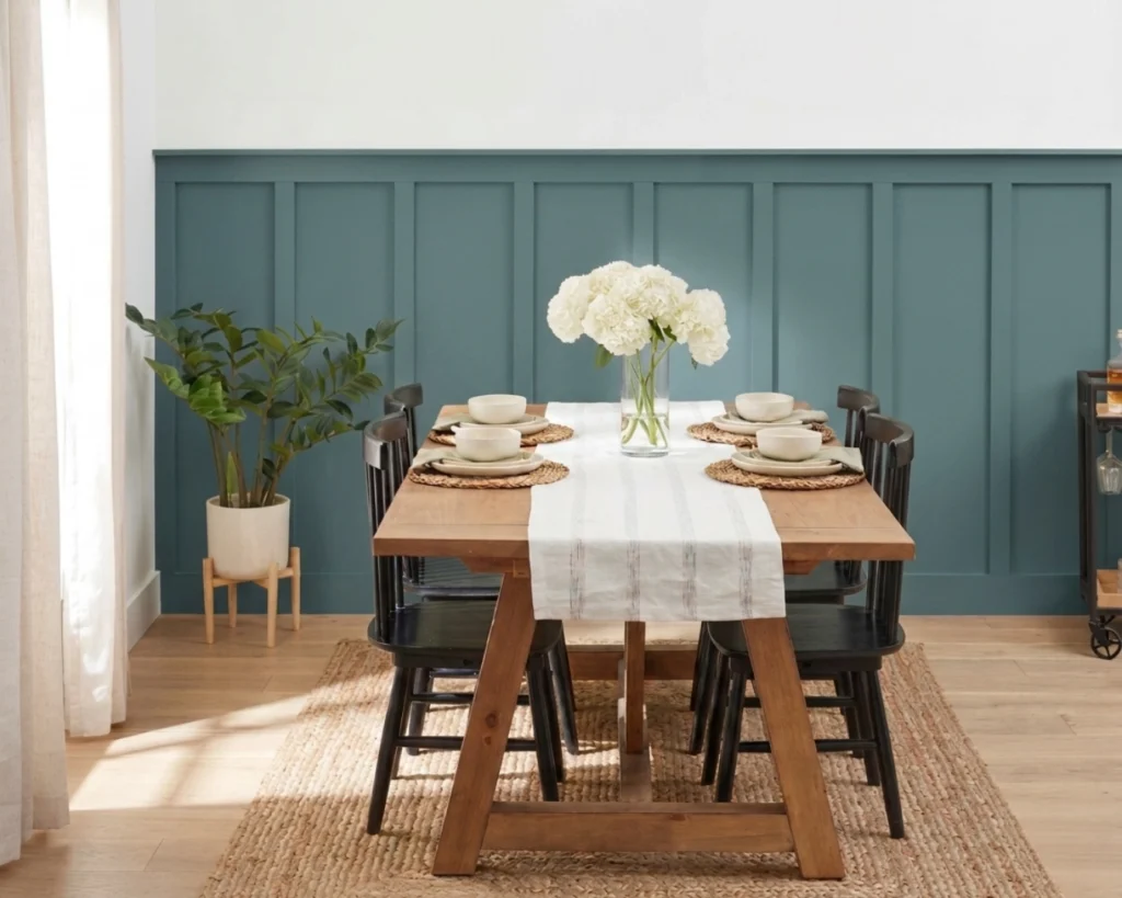 044 GREEN CARD peinture écologique haut de gamme sans COV lessivable murs lambris salle à manger