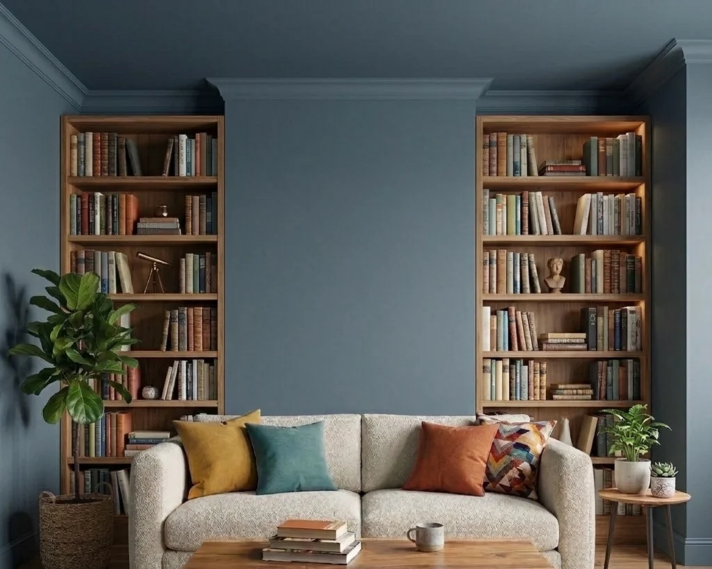 045 BLEU PARIS peinture écologique haut de gamme sans COV lessivable murs petit salon