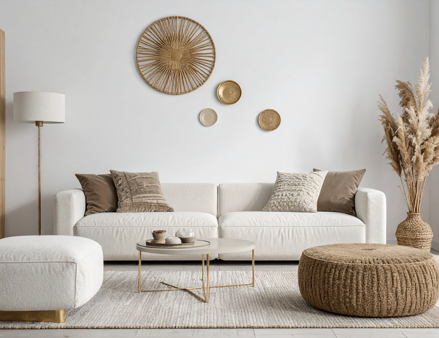 Salon avant peinture beige