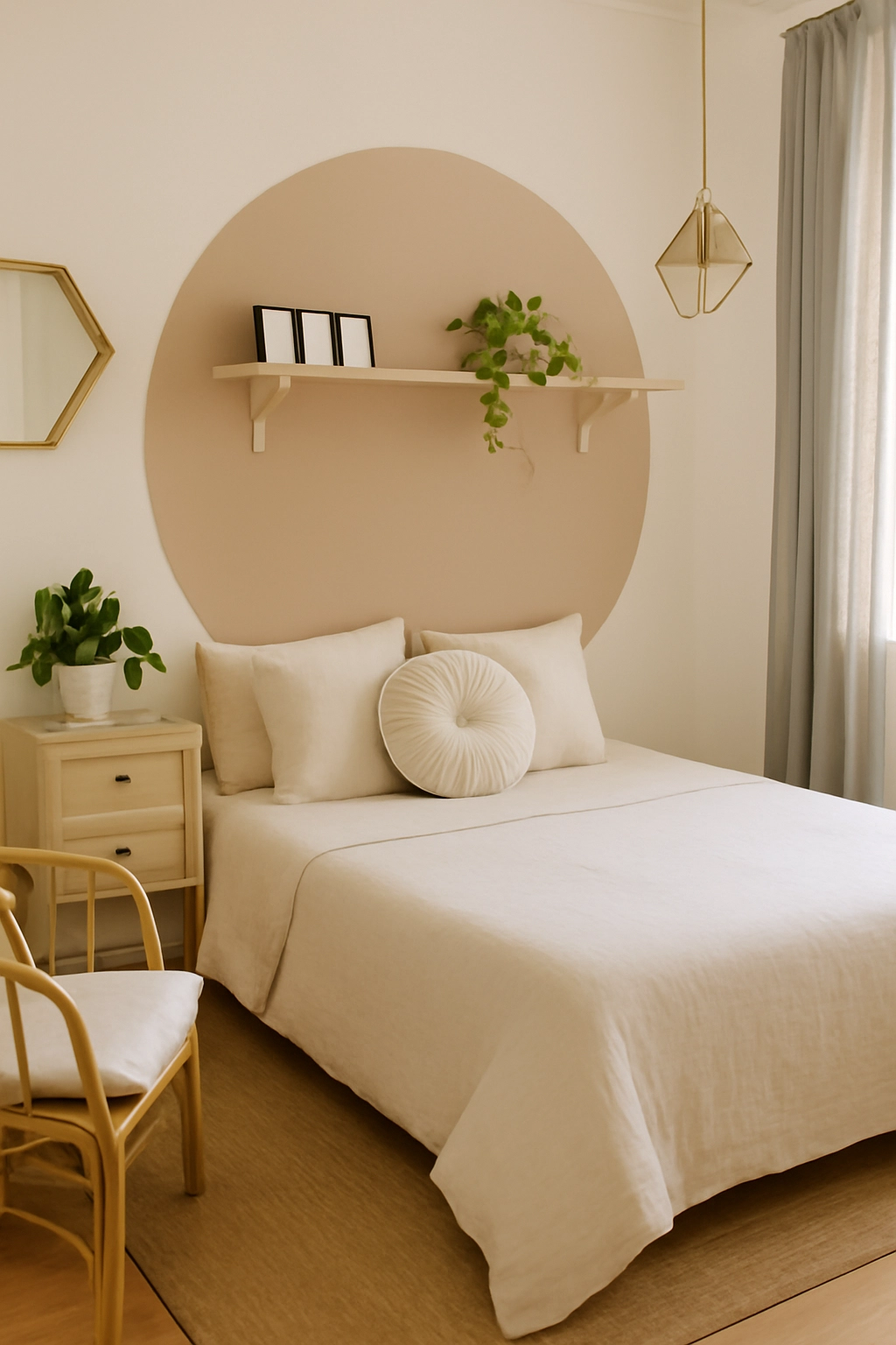 027 BEIGE MADAME peinture naturelle sans COV murs intérieur chambre tête de lit zooning